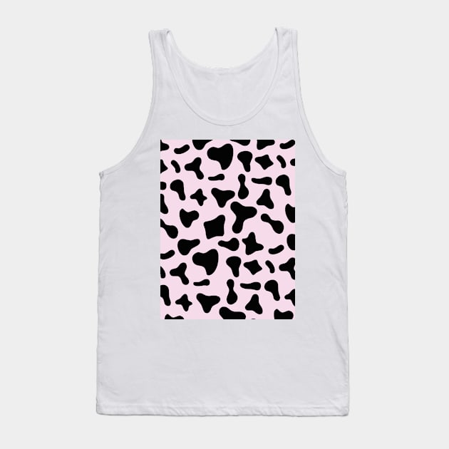 Pink Black Dairy Cow Print Pattern Tank Top by Cow Print Stuff